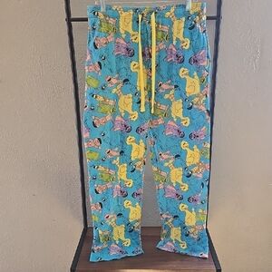 Sesame Street Blue Pajama Bottoms with Yellow Drawstring